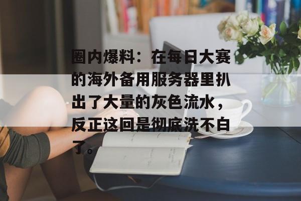 圈内爆料：在每日大赛的海外备用服务器里扒出了大量的灰色流水，反正这回是彻底洗不白了。